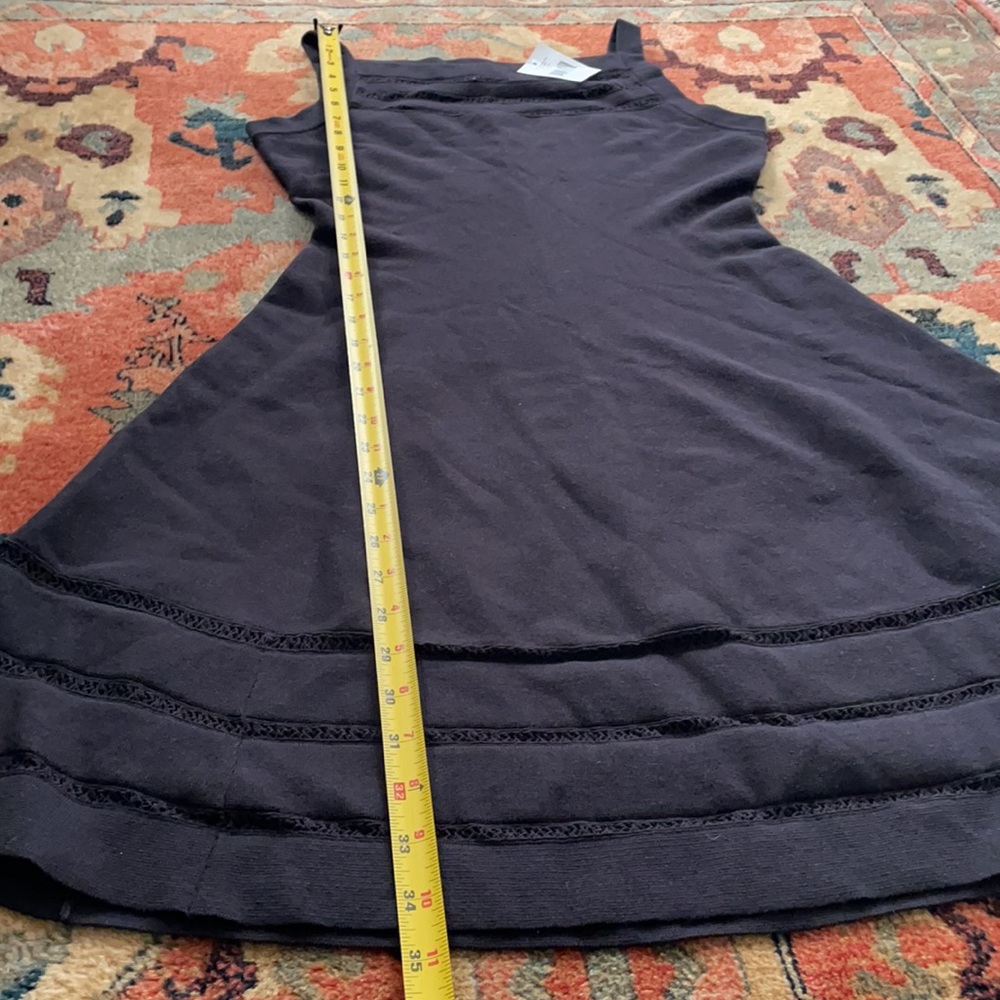 KATE SPADE Square Neck Open Cable Sweater Black Fit Flare Mini Dress Size Small - Picture 12 of 16